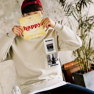 Layered-hem Appliqu  Sweatshirt