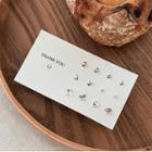 6 Pair Set: Alloy Earring (various Designs) Set Of 6 Pairs - Silver - One Size