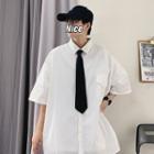 Elbow Sleeve / Long Sleeve Shirt With Tie