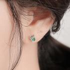 925 Sterling Silver Deer Earring 1 Pair - Silver & Blue - One Size