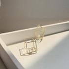 Square Cube Faux Pearl Earring