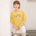 Short-sleeve Print T-shirt Yellow - One Size