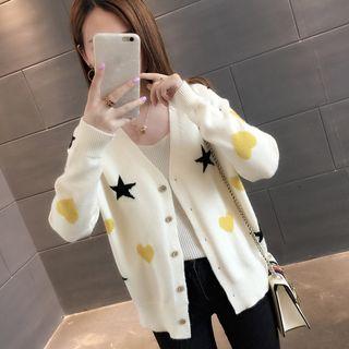 Star & Heart Pattern Cardigan