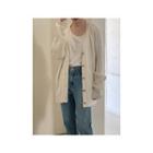 Longline Cable-knit Cardigan One Size