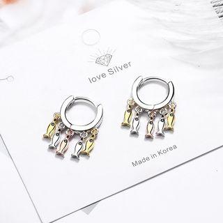 Fish Drop Hoop Earrings 1 Pair - As Shown In Figure - One Size