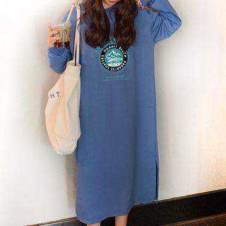 Graphic Print Midi Sweatshirt Dress