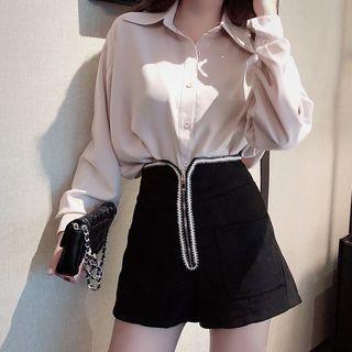 Plain Shirt / Wide-leg Shorts