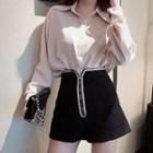 Plain Shirt / Wide-leg Shorts