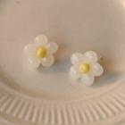 Flower Resin Earring 1 Pair - 1637 - White - One Size