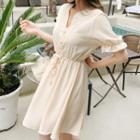 Bell-sleeve Lace-detail A-line Dress
