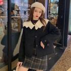 Layered Collared Jacket Black - One Size
