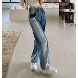 Paneled Loose Fit Jeans