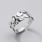 Lettering Sterling Silver Ring S925 Silver Ring - Silver - One Size