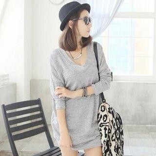 Lace-up Back Long-sleeve Top