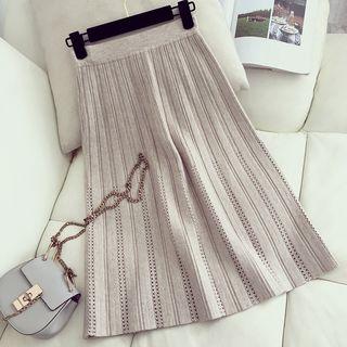 High Waist Midi A-line Skirt