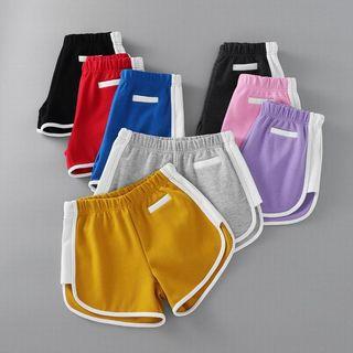 Elastic-waist Contrast Trim Sports Shorts