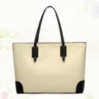 Faux-leather Paneled Tote