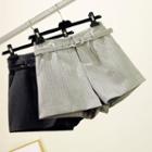 Pinstriped Wide Leg Shorts Dark Gray - S