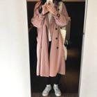 Double-breasted Trench Coat Mauve Pink - One Size