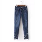 Embellished Cropped Jeans