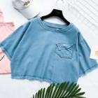 Loose-fit Cropped Batwing-sleeve Top