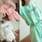 Letter Short-sleeve Playsuit