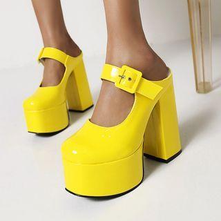 Platform Chunky-heel Mules