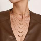 Cube Alloy Pendant Layered Choker Necklace