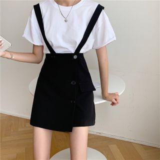 Button-up Mini Overall Dress