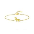 925 Sterling Silver Plated Gold Simple Fashion Puppy Bracelet With Cubic Zirconia Golden - One Size