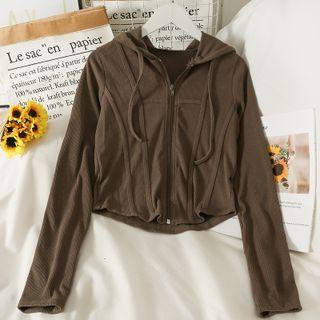 Skinny Hooded Zipper T-shirt