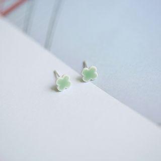 Leaf Stud Earring 1 Pair - Green - One Size