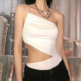Asymmetrical Cropped Cutout Camisole Top