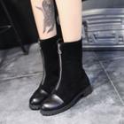 Fleece-lined Round-toe Short Boots