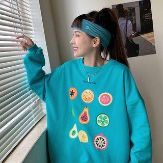 Fruit Print Oversized Sweatshirt