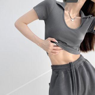 Cropped Slim-fit Polo Shirt In 5 Colors