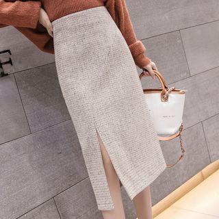 Split Side Midi Fitted Skirt
