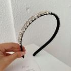 Rhinestone Headband Transparent White & Black - One Size