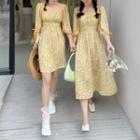 3/4-sleeve Floral Print A-line Dress (various Designs)
