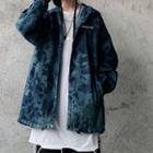 Logo Print Tie Dyed Snap Button Hooded Jacket
