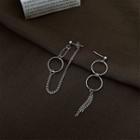 925 Sterling Silver Fringed Hoop Drop Earring 1 Pair - Silver - One Size