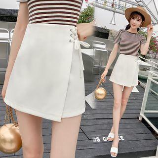 Asymmetric Lace-up Mini A-line Skort