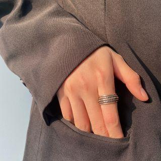 Layered Ring 1pc - Silver - One Size