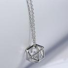 925 Sterling Silver Rhinestone Pendant Necklace Platinum Plating - One Size