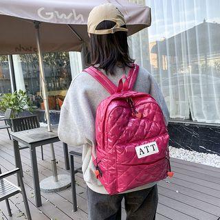 Lettering Quilted Backpack
