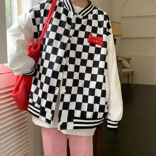 Checkered Bomber Jacket