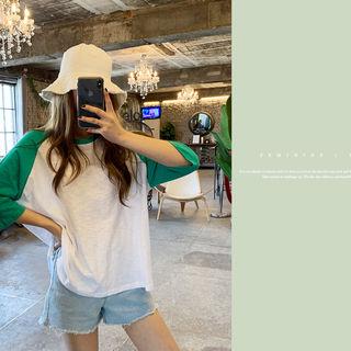 3/4 Raglan-sleeve T-shirt Green - One Size