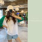 3/4 Raglan-sleeve T-shirt Green - One Size