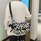 Checkered Messenger Bag / Bag Charm / Set