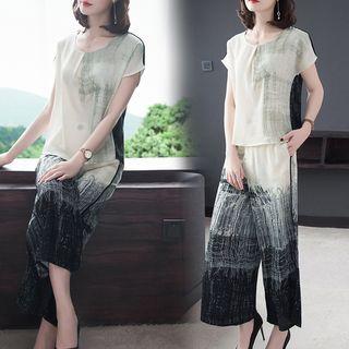 Set: Chiffon Top + Chiffon Pants